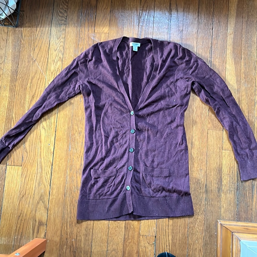 Old Navy maroon cardigan